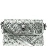 Marc Jacobs Silver Quilted Python Embossed Leather Crossbody Bag For Women