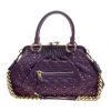 Marc Jacobs Purple Quilted Leather Studded Stam Shoulder Bag For Women