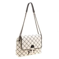 Marc Jacobs Off White Quilted Leather Baroque Single Shoulder Bag For Women -Cheap Marc Jacobs Store luxury women marc jacobs used handbags p127265 003