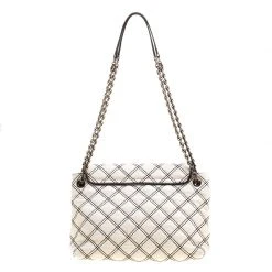 Marc Jacobs Off White Quilted Leather Baroque Single Shoulder Bag For Women -Cheap Marc Jacobs Store luxury women marc jacobs used handbags p127265 004