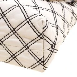 Marc Jacobs Off White Quilted Leather Baroque Single Shoulder Bag For Women -Cheap Marc Jacobs Store luxury women marc jacobs used handbags p127265 011