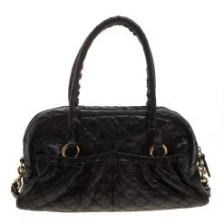 Marc Jacobs Black Quilted Leather Satchel For Women -Cheap Marc Jacobs Store luxury women marc jacobs used handbags p129197 0004
