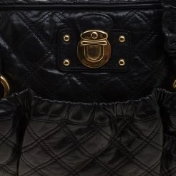Marc Jacobs Black Quilted Leather Satchel For Women -Cheap Marc Jacobs Store luxury women marc jacobs used handbags p129197 0005