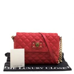 Marc Jacobs Red Quilted Leather Shoulder Bag For Women -Cheap Marc Jacobs Store luxury women marc jacobs used handbags p132596 009