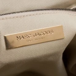 Marc Jacobs Dark Beige Quilted Leather Stam Shoulder Bag For Women -Cheap Marc Jacobs Store luxury women marc jacobs used handbags p132815 0008