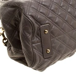 Marc Jacobs Dark Beige Quilted Leather Stam Shoulder Bag For Women -Cheap Marc Jacobs Store luxury women marc jacobs used handbags p132815 0010
