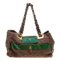 Marc Jacobs Brown Quilted Leather Chain Shoulder Bag For Women