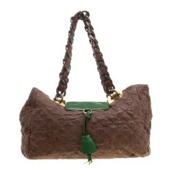 Marc Jacobs Brown Quilted Leather Chain Shoulder Bag For Women -Cheap Marc Jacobs Store luxury women marc jacobs used handbags p134657 0004
