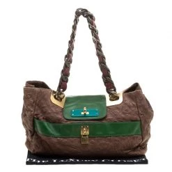 Marc Jacobs Brown Quilted Leather Chain Shoulder Bag For Women -Cheap Marc Jacobs Store luxury women marc jacobs used handbags p134657 0009