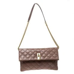 Marc Jacobs Brown Quilted Leather Eugenie Clutch For Women