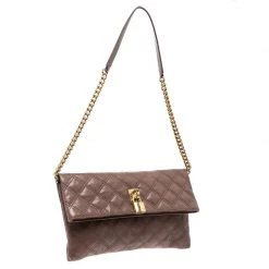 Marc Jacobs Brown Quilted Leather Eugenie Clutch For Women -Cheap Marc Jacobs Store luxury women marc jacobs used handbags p141671 0003