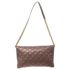 Marc Jacobs Brown Quilted Leather Eugenie Clutch For Women -Cheap Marc Jacobs Store luxury women marc jacobs used handbags p141671 0004