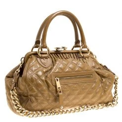 Marc Jacobs Khaki Quilted Leather Stam Shoulder Bag For Women -Cheap Marc Jacobs Store luxury women marc jacobs used handbags p146710 0003