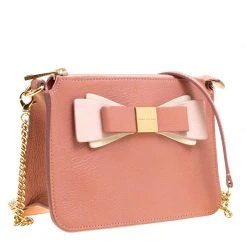 Marc Jacobs Bubble Gum Pink Leather Bow Chain Crossbody Bag For Women -Cheap Marc Jacobs Store luxury women marc jacobs used handbags p150017 0003