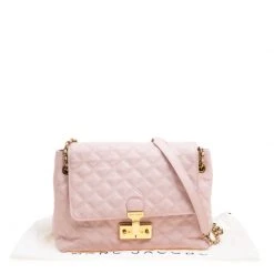 Marc Jacobs Pink Quilted Leather Baroque Shoulder Bag For Women -Cheap Marc Jacobs Store luxury women marc jacobs used handbags p150446 0009