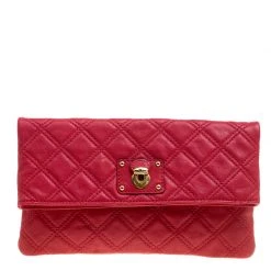 Marc Jacobs Red Quilted Leather Eugenie Clutch For Women