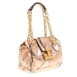 Marc Jacobs Rose Gold Quilted Leather Shoulder Bag For Women -Cheap Marc Jacobs Store luxury women marc jacobs used handbags p157923 0003