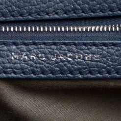 Marc Jacobs Dark Blue Quilted Patent Leather Stam Top Handle Shoulder Bag For Women -Cheap Marc Jacobs Store luxury women marc jacobs used handbags p162572 001