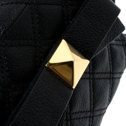 Marc Jacobs Black Quilted Coated Canvas Bow Shoulder Bag For Women -Cheap Marc Jacobs Store luxury women marc jacobs used handbags p165048 007