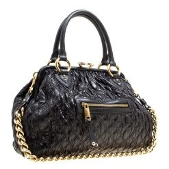 Marc Jacobs Black Quilted Leather Stam Top Handle Bag For Women 13 Marc Jacobs Black Quilted Leather Stam Top Handle Bag For Women -Cheap Marc Jacobs Store luxury women marc jacobs used handbags p167327 007