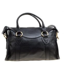 Marc Jacobs Black Leather Wellington Fulton Top Handle Bag For Women -Cheap Marc Jacobs Store luxury women marc jacobs used handbags p167631 006