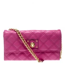 Marc Jacobs Pink Quilted Leather Crossbody Bag For Women
