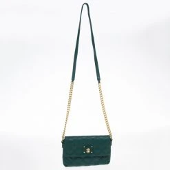 Marc Jacobs Green Quilted Leather Small Single Shoulder Bag For Women -Cheap Marc Jacobs Store luxury women marc jacobs used handbags p17239 003