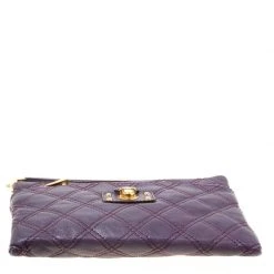 Marc Jacobs Purple Quilted Leather Wristlet Clutch For Women -Cheap Marc Jacobs Store luxury women marc jacobs used handbags p172442 005