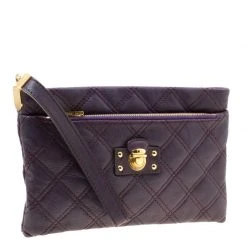 Marc Jacobs Purple Quilted Leather Wristlet Clutch For Women -Cheap Marc Jacobs Store luxury women marc jacobs used handbags p172442 007