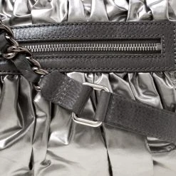 Marc Jacobs Metallic Grey Coated Canvas Parachute Little Stam Bag For Women -Cheap Marc Jacobs Store luxury women marc jacobs used handbags p175465 004