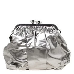 Marc Jacobs Metallic Grey Coated Canvas Parachute Little Stam Bag For Women -Cheap Marc Jacobs Store luxury women marc jacobs used handbags p175465 006