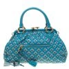 Marc Jacobs Blue Quilted Leather Robert Leslie Stam Top Handle Bag For Women