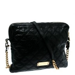 Marc Jacobs Black Quilted Leather IPad Chain Crossbody Bag For Women -Cheap Marc Jacobs Store luxury women marc jacobs used handbags p181305 007