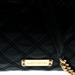 Marc Jacobs Black Quilted Leather IPad Chain Crossbody Bag For Women -Cheap Marc Jacobs Store luxury women marc jacobs used handbags p181305 008