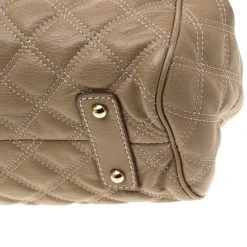 Marc Jacobs Light Brown Quilted Leather Stam Shoulder Bag For Women -Cheap Marc Jacobs Store luxury women marc jacobs used handbags p184248 009