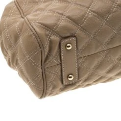 Marc Jacobs Light Brown Quilted Leather Stam Shoulder Bag For Women -Cheap Marc Jacobs Store luxury women marc jacobs used handbags p184248 010
