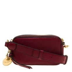 Marc Jacobs Red Leather Double Zip Crossbody Bag For Women
