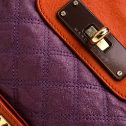Marc Jacobs Purple/Orange Quilted Leather And Python Trim Chain Lock Hobo For Women -Cheap Marc Jacobs Store luxury women marc jacobs used handbags p186750 009