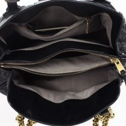 Marc Jacobs Black Leather Mix Quilted Classic East-West Tote Bag For Women -Cheap Marc Jacobs Store luxury women marc jacobs used handbags p19836 006