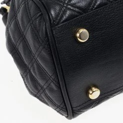 Marc Jacobs Black Leather Mix Quilted Classic East-West Tote Bag For Women -Cheap Marc Jacobs Store luxury women marc jacobs used handbags p19836 014