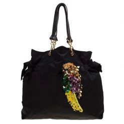 Marc Jacobs Black Nylon Tropical Chappy Bird Tote For Women