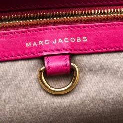 Marc Jacobs Dark Pink Quilted Leather Bruna Belted Tote For Women -Cheap Marc Jacobs Store luxury women marc jacobs used handbags p200989 004