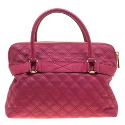 Marc Jacobs Dark Pink Quilted Leather Bruna Belted Tote For Women -Cheap Marc Jacobs Store luxury women marc jacobs used handbags p200989 007
