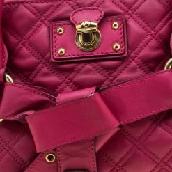 Marc Jacobs Dark Pink Quilted Leather Bruna Belted Tote For Women -Cheap Marc Jacobs Store luxury women marc jacobs used handbags p200989 009