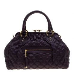 Marc Jacobs Purple Quilted Leather Stam Shoulder Bag For Women