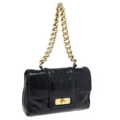Marc Jacobs Black Patent Ursula Pochette For Women -Cheap Marc Jacobs Store luxury women marc jacobs used handbags p20280 003