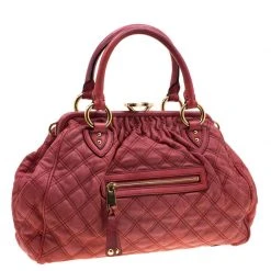 Marc Jacobs Pink Quilted Leather Stam Shoulder Bag For Women -Cheap Marc Jacobs Store luxury women marc jacobs used handbags p204845 007