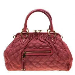 Marc Jacobs Pink Quilted Leather Stam Shoulder Bag For Women