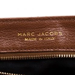 Marc Jacobs Brown Quilted Leather Large Baroque Single Shoulder Bag For Women -Cheap Marc Jacobs Store luxury women marc jacobs used handbags p206074 004