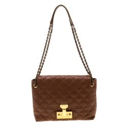 Marc Jacobs Brown Quilted Leather Large Baroque Single Shoulder Bag For Women
